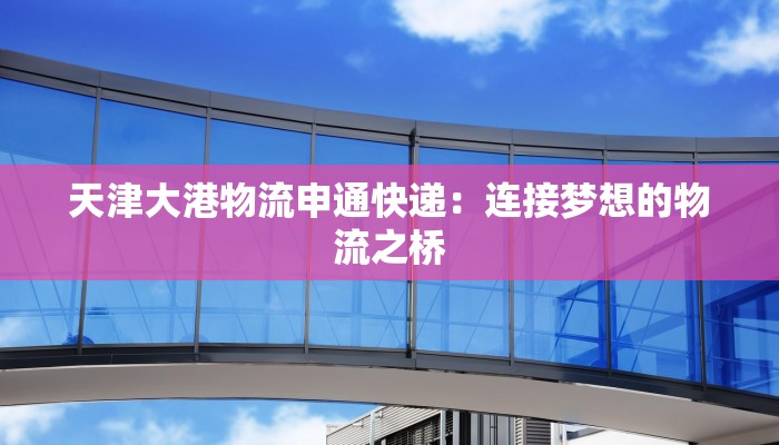 天津大港物流申通快递：连接梦想的物流之桥
